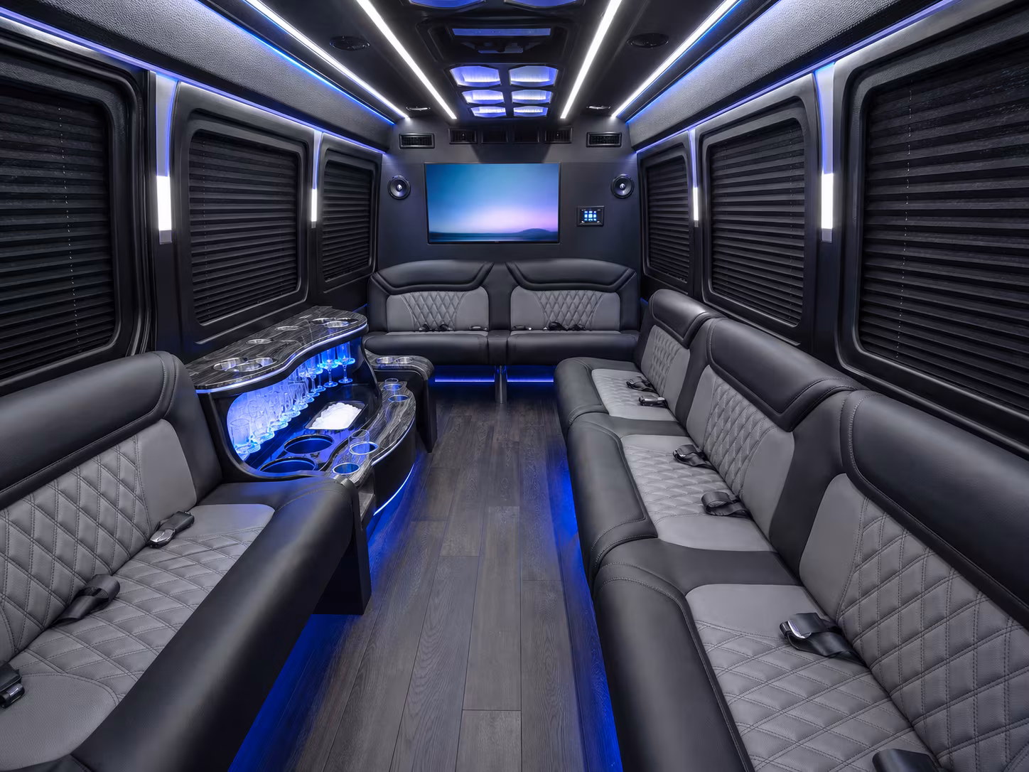 wyoming 40 passenger party bus interior
