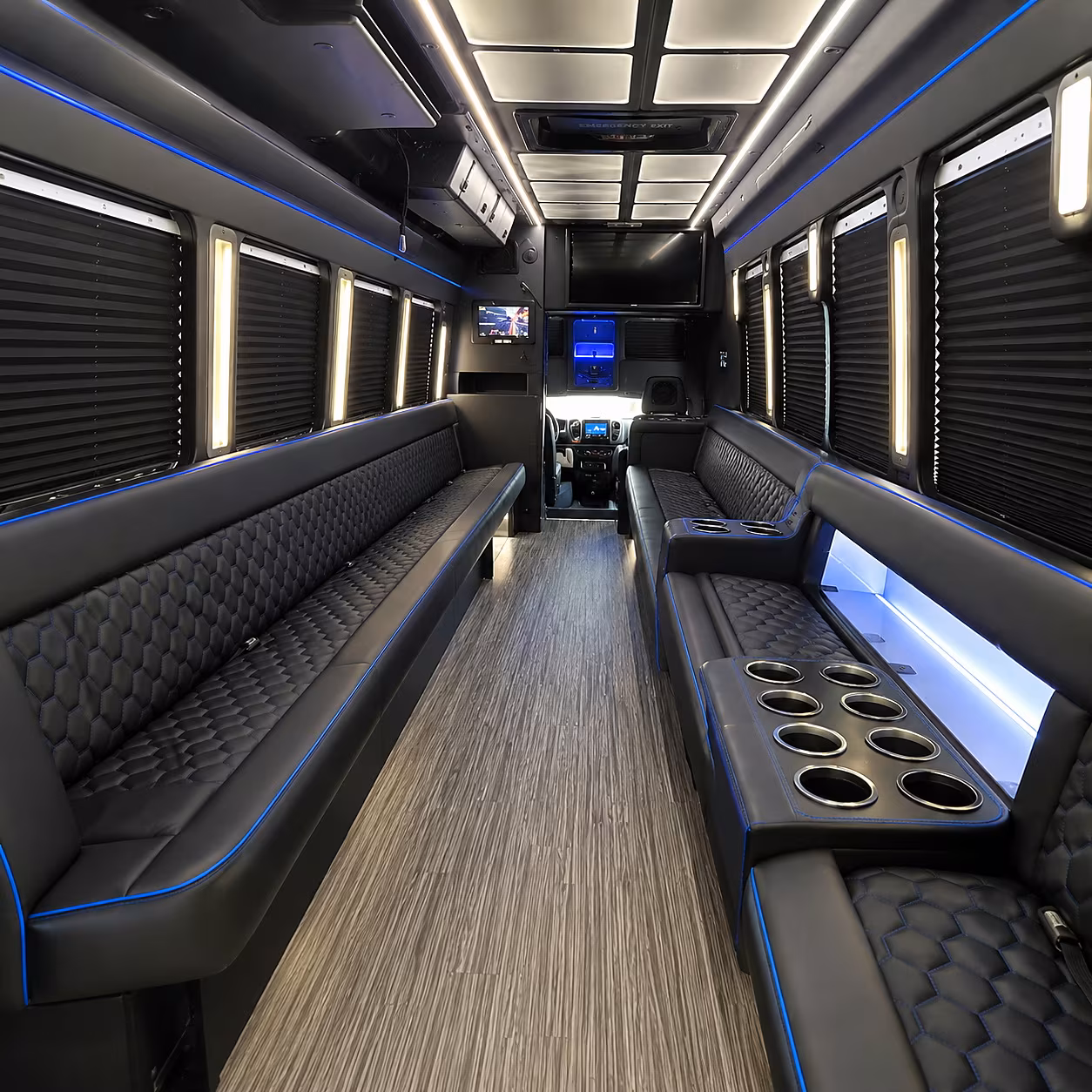wyoming party bus rental interior
